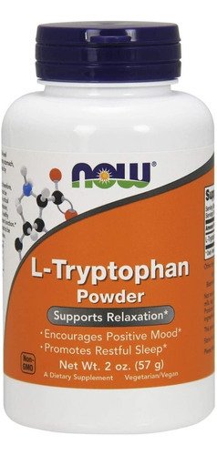 L Tryptophan, L Triptofano En Polvo 57g, Now,