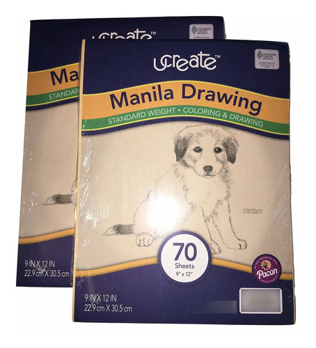 Ucreate Manila Papel De Dibujo (2 Paquetes)