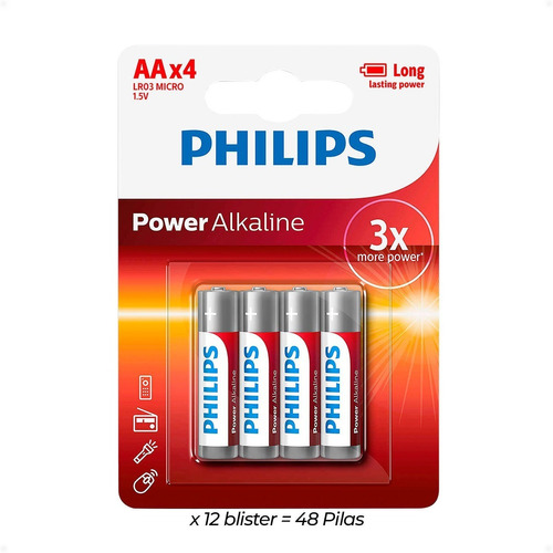 Pilas Alkalina Philips Aa (48 Uni) Lr6p4b/97 - Otec