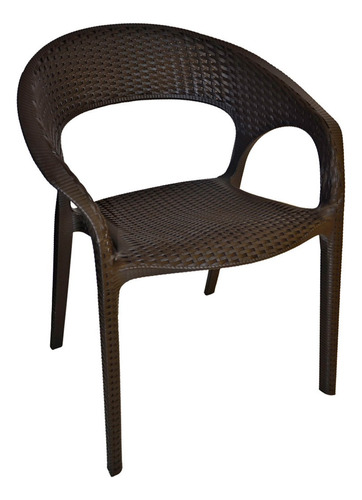 Silla Rattan Curva Marron Pica