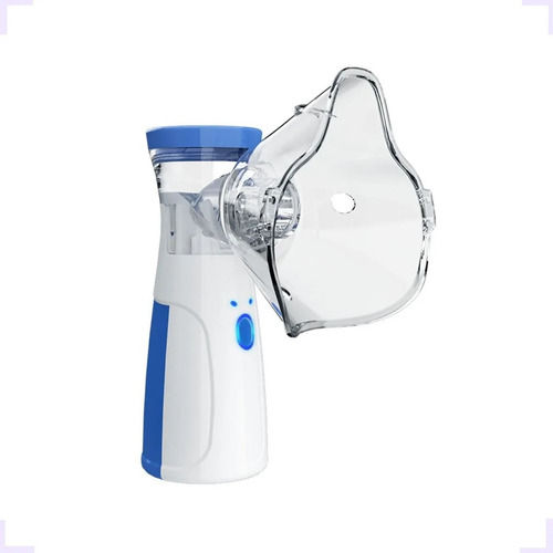 Nebulizador Recargable Portatil Ultrasónico Con Mascarillas Azul Acero