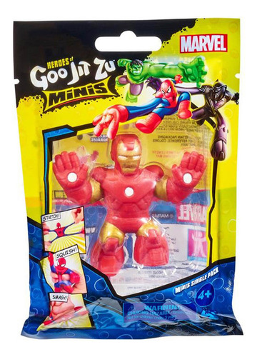 Boneco Elástico Que Estica Homem De Ferro- Goo Jit Zu Marvel