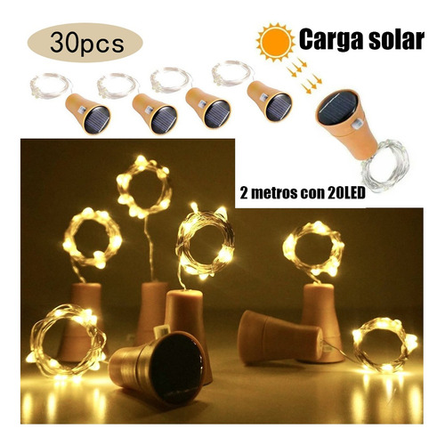 La Energía Solar Luces Led Para Botellas De Vino 2m 20 Led