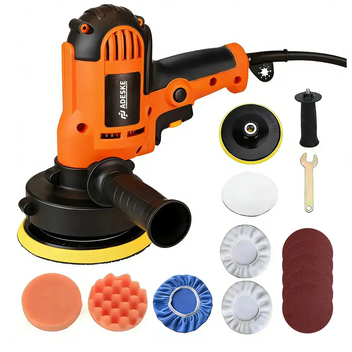 Politriz Rotorbital Elétrica Adeske 380W com Velocidade Variável e Kit Completo