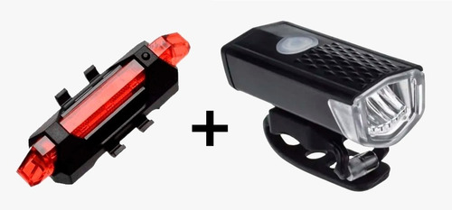 Kit Lanterna Dianteira E Traseira Usb Para Bicicleta