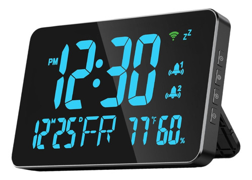 Reloj De Pared Digital Con Repetición De Fecha, Brillo Azul