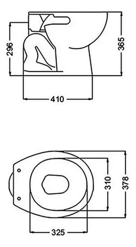 Combo Inodoro Ferrum Mochila Pvc Asiento Pvc + Bidet Andina