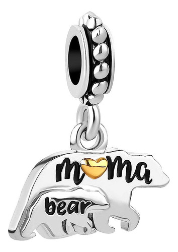 Lovelyjewelry Mama And Baby Bear Charms Sweet Family Bead Fo