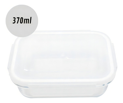 Pote Para Alimentos De Vidro Retangular De 370ml Bela Kasa