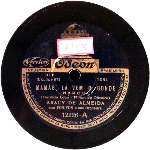 78 Rpm Aracy De Almeida 1942 Selo Odeon 12226