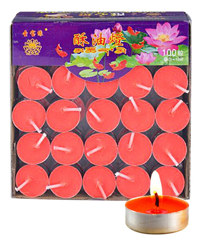 Pacote De 100 Tealights Inodoros, Sem Fumaça E De Vermelho