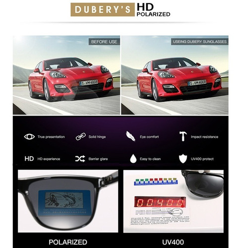Imagen 2 de 2 de Lentes De Sol Marca Dubery Filtro Uv 400 Polarizados