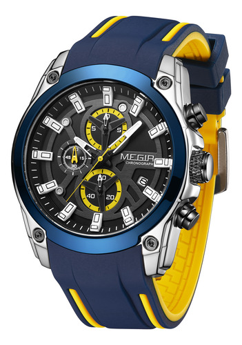 Reloj Para Hombre Megir 2144 Reloj Cronógrafo Multifuncional