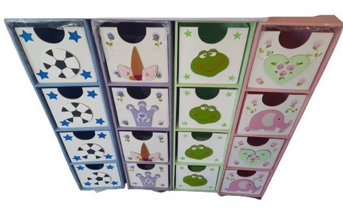 Imagen 1 de 5 de Cajoneras Organizador Infantil De 4 Cajones Mueble Juguetero