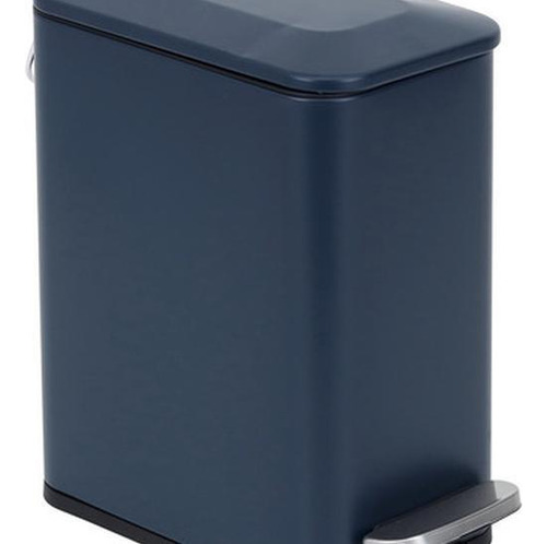 Lixeira De Chão Para Banheiro 5l Metal 29x14x27cm - Azul