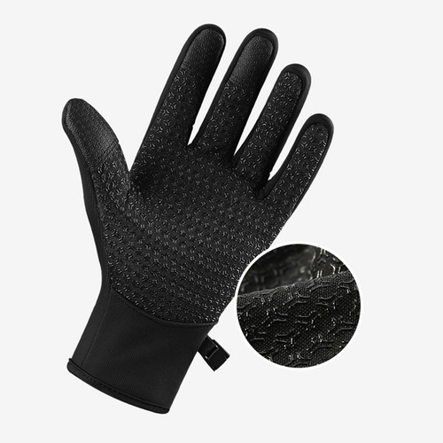 Imagen 2 de 6 de Guantes Moto Tipo Neopreno Con Touch Y Cierre Nuevo Negro