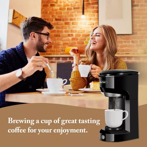 Cafetera de una sola porción para cápsulas K Cup y café molido 2 en 1,  máquina de café K Cup de 14 onzas, mini cafetera de una taza de café de