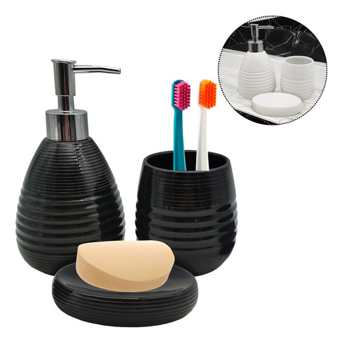 Kit Lavabo Banheiro Conjunto Com 3 Peças Cerâmica Completo