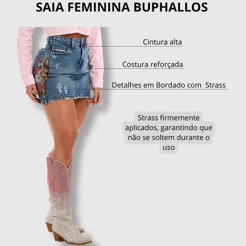 Saia Vaqueira Strass Para Usar Com Texana Country Buphallos