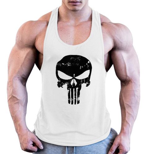 Camiseta Interior Sin Mangas Para Hombre Retro Skull