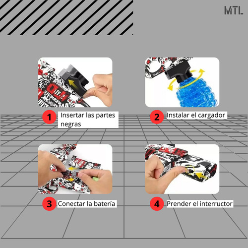 Pistola Ametralladora Balas De Hidrogel Automatica Juguete