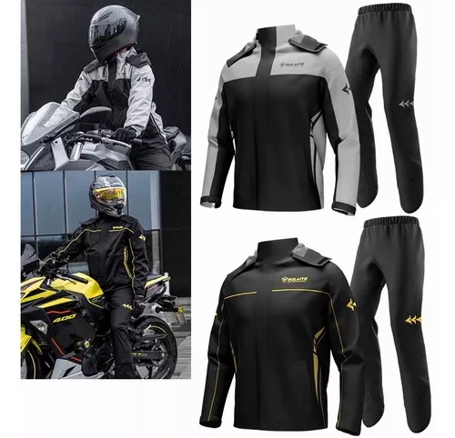 Traje De Lluvia Para Moto SULAITE Chubasquero Moto + Pantalón de Lluvia con  Cubrezapatos Verde (XL)