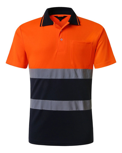 Hi Vis Work Shirt, Polo De Seguridad De Manga Larga, Naranja