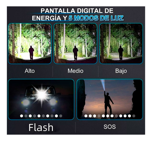 Linterna Led Recargable Tipo-c 3000 Metros