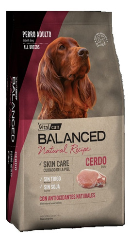 Vitalcan Balanced Adulto Natural Recipe Skin Care Cerdo 3 Kg