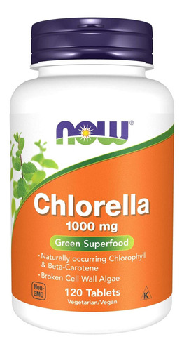 Now Supplements, Clorella 1000 Mg, 120 Comprimidos