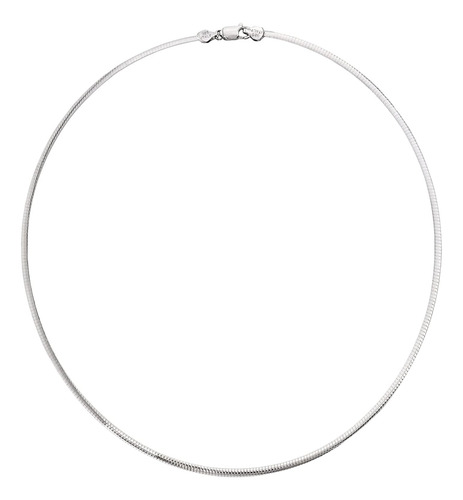 Collar Savlano De Plata De Ley 925 De 2 Mm Con Cadena Omega