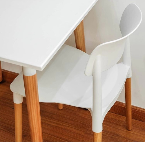 Imagen 2 de 7 de Juego De Comedor Mesa Eames Madera 140 X 80 + 4 Sillas Milan