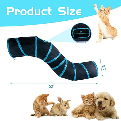 Sunshinemall Túnel Plegable Para Juegos De Gatos Túneles Para Gatos En Forma De S Interactivo Para Gatos Con De Juego Para Gatos, Cachorros, Gatitos