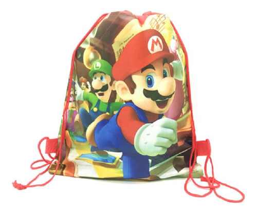  5 Bolsa Tipo Tnt Escolar, Morral Jardín Mario Bros