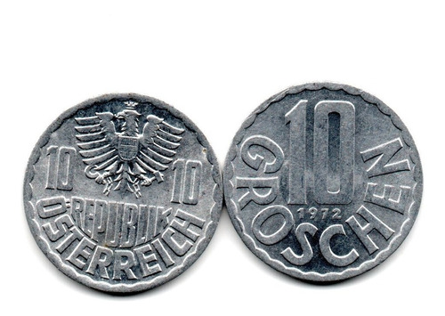 Austria Moneda 10 Groschen Año 1972 Km#2878 Sc-