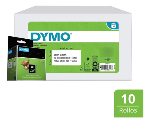 2.200 Etiquetas Para Envíos Dymo. 54x102 Mm. 10 Rollos