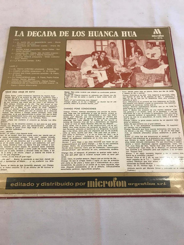 La Decada De Los Huanca Hua Disco Vinilo Lp (Usado)