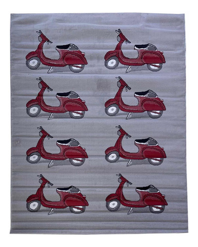 Alfombra Vintage Vespa Motos 120x170cm Suave Carpetshop