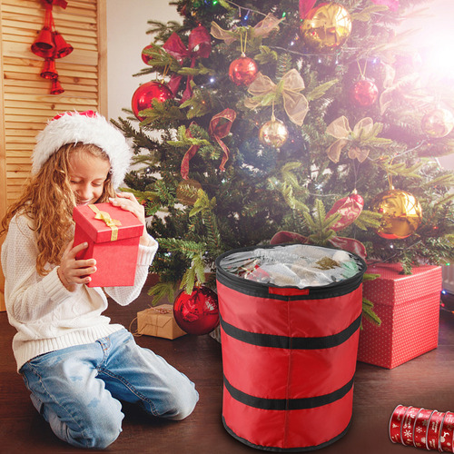 Bolsa De Almacenamiento De Luces Navideñas Rojas
