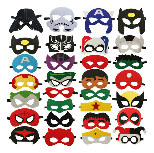 Paquete De 30 Máscaras De Superhéroes Para Fiestas Para N.