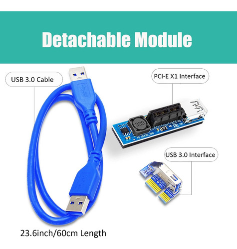 Glotrends Uex101 Cable De Extensión Pcie 3.0 X1 A X1 De 600