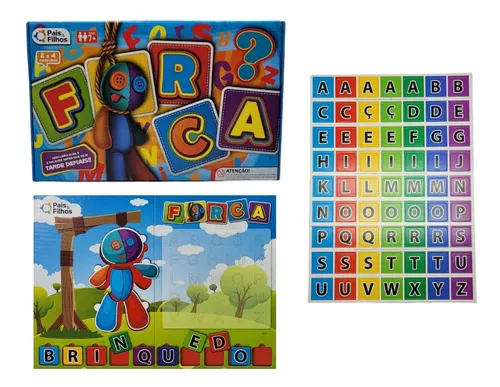 Jogo Forca Pais & Filhos Educativo Logica Raciocino Infantil