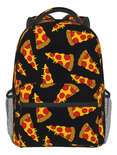 Mochila Para Hombre Y Mujer, Diseno De Pizza, Informal, Ajus