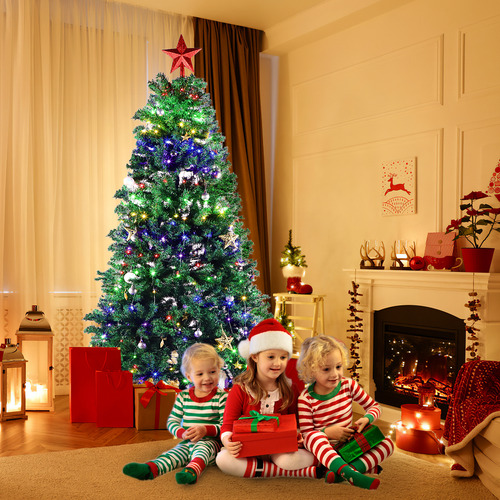 2.1m De Árbol De Navidad Artificial Verde Pino 1346 Ramas