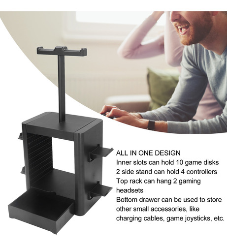 Game Storage Tower Most 10 Disk 2 Auriculares Stand 4