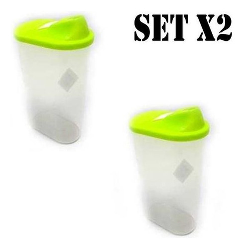 Set X 2 Yerbera Azucarera Dispenser Dosificador Plastico-