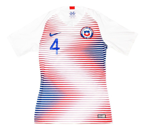 Imagen 1 de 7 de Camiseta Nike Chile 2018-19 Visita, Talla S, #4, Usada