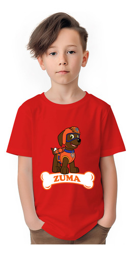 Polera Niños Paw Patrol Zuma Labrador Algodon Wiwi