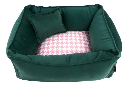 Cama Pet Veludo Verde E Rosa Army P - A\casa