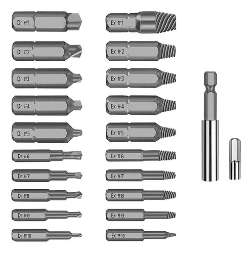 Kit De Extractor De Tornillos Aleación Rota Dañada, 22 Unida